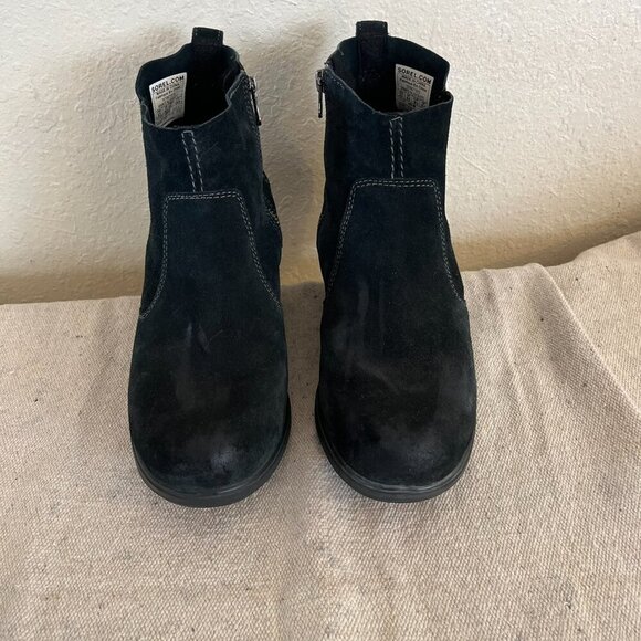 Sorel Leather Evie Black Leather Waterproof Outdoor Side-zip Boots Sz 8.5 - Picture 2 of 10